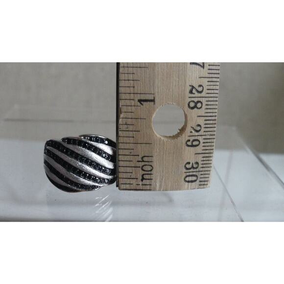Sterling Silver Marcasite New Multi-Row Domed Ring QVC New Striped Band Size 8 - Picture 13 of 13